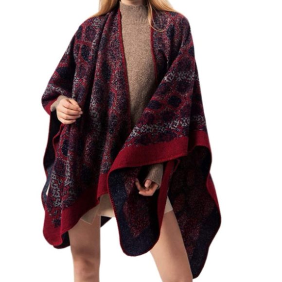 Sweaters - NWT Stunning Fall Colors Asymmetrical Poncho